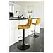 Set 2 Sgabelli Da Bar Middelfart In Velluto Giallo Senape Con Base Nera - Foto miniatura 6