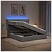 Letto con contenitore LED e materasso Grigio Chiaro - Foto miniatura 4