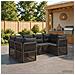 Set Divano da Giardino 6 pz 6-Numero di posti Grigio polyrattan - Foto miniatura 5