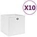 Contenitori 10 pz in Tessuto non Tessuto 28x28x28 cm Bianco - Foto miniatura 1