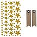 Adesivi Stelle Glitter - Dorato + 20 Etichette Kraft Con Gagliardetto - Foto miniatura 1