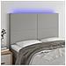 Testiera A Led Grigio Chiaro 144x5x118/128 Cm In Tessuto - Foto miniatura 1