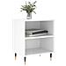Comodini 2 Pz Bianco Lucido 40x30x50 Cm In Legno Multistrato - Foto miniatura 2