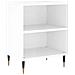 Comodini 2 Pz Bianco Lucido 40x30x50 Cm In Legno Multistrato - Foto miniatura 3