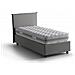Letto Singolo Chiaraluna, Letto Contenitore Con Rivestimento In Tessuto, 100% Made In Italy, Apertura Frontale, Con Materasso Cm 90x190 Incluso, Grigio - Foto miniatura 3