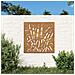 Decorazione Muro Da Giardino 55x55 Cm Erba In Acciaio Corten - Foto miniatura 1