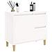 Armadietto Da Bagno Bianco 65x33x60 Cm In Legno Multistrato - Foto miniatura 6