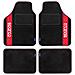 Set 4 Tappetini Neri Universali 2 Anteriori Con Logo E 2 Posteriori Per Auto In Moquette - Foto miniatura 1