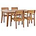 Set Di Tavolo E 4 Sedie Da Giardino Legno Acacia Chiaro Fornelli - Foto miniatura 2