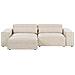Divano Modulare Hellnar Velluto Beige Chiaro Con Ottomana 2 Posti - Foto miniatura 2