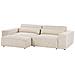 Divano Modulare Hellnar Velluto Beige Chiaro Con Ottomana 2 Posti - Foto miniatura 4