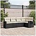 Set Divani Da Giardino 5 Pz Con Cuscini In Polyrattan Nero - Foto miniatura 1