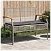Panca Da Giardino Con Cuscino Grigia Polyrattan E Legno Acacia - Foto miniatura 1