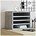Organizer Scrivania Grigio Cemento 36x26x29,5 Legno Multistrato - Foto miniatura 1