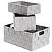 Set 3 Pezzi Contenitore Rattan Great Con Maniglie Decorativo Cestino Portaoggetti Great Grigio - Foto miniatura 1