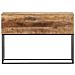 Tavolo Consolle 110x30x75cm Legno Massello Mango Grezzo E Ferro - Foto miniatura 2