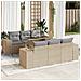 Set Divani Da Giardino 7 Pz Con Cuscini Beige In Polyrattan - Foto miniatura 1
