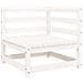 Divano Giardino con Poggiapiedi 2 Posti Massello Pino Bianco - Foto miniatura 5