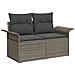 Set Divano da Giardino 9 Pezzi con Cuscini Grigio Rattan Sintetico - Foto miniatura 4