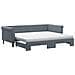 Divano Letto Estraibile Materassi Grigio Scuro 90x200cm Velluto - Foto miniatura 1