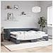 Divano Letto Estraibile Materassi Grigio Scuro 90x200cm Velluto - Foto miniatura 2