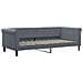 Divano Letto Estraibile Materassi Grigio Scuro 90x200cm Velluto - Foto miniatura 4