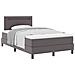 Letto a Box Spring  con Materasso Grigio Matrimoniale in Faux Pelle, Testiera  Design Semplice Grigia 100 cm in Faux Pelle - Foto miniatura 1