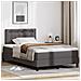Letto a Box Spring  con Materasso Grigio Matrimoniale in Faux Pelle, Testiera  Design Semplice Grigia 100 cm in Faux Pelle - Foto miniatura 2