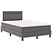 Letto a Box Spring  con Materasso Grigio Matrimoniale in Faux Pelle, Testiera  Design Semplice Grigia 100 cm in Faux Pelle - Foto miniatura 3