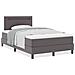 Letto a Box Spring  con Materasso Grigio Matrimoniale in Faux Pelle, Testiera  Design Semplice Grigia 100 cm in Faux Pelle - Foto miniatura 4