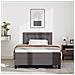 Letto a Box Spring  con Materasso Grigio Matrimoniale in Faux Pelle, Testiera  Design Semplice Grigia 100 cm in Faux Pelle - Foto miniatura 5