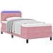 Letto Box Spring  con Materasso e LED Rosa 100x200 cm in Velluto - Foto miniatura 1