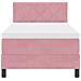 Letto Box Spring  con Materasso e LED Rosa 100x200 cm in Velluto - Foto miniatura 8
