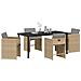 Set da Pranzo per Giardino con cuscino 5 pcs Beige Poly Rattan - Foto miniatura 3