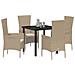 Set da Pranzo per Giardino con cuscino 5 pcs Beige polyrattan - Foto miniatura 3