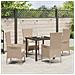 Set da Pranzo per Giardino con cuscino 5 pcs Beige polyrattan - Foto miniatura 4