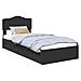 Letto con Contenitore Nero 100 x 200 cm Legno multistrato - Foto miniatura 1