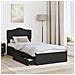 Letto con Contenitore Nero 100 x 200 cm Legno multistrato - Foto miniatura 3