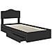 Letto con Contenitore Nero 100 x 200 cm Legno multistrato - Foto miniatura 5