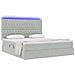 Letto con contenitore e LED Grigio chiaro 160 x 200 cm Velluto - Foto miniatura 3