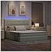 Letto con contenitore e LED Grigio chiaro 160 x 200 cm Velluto - Foto miniatura 5