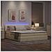 Letto con luci a strisce a LED Crema 180 x 200 cm Tessuto - Foto miniatura 6