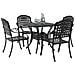 Set di Tavolo da Giardino 5 pcs Nero Alluminio pressofuso - Foto miniatura 3