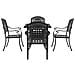 Set di Tavolo da Giardino 5 pcs Nero Alluminio pressofuso - Foto miniatura 7