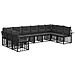 Set di divani da esterno 10 pcs Nero e Grigio scuro Poliestere - Foto miniatura 1