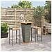 Set Bar Giardino 3pz Grigio Polyrattan e Legno Massello Acacia - Foto miniatura 2