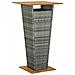 Set Bar Giardino 3pz Grigio Polyrattan e Legno Massello Acacia - Foto miniatura 5