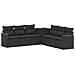 Set di divani 7 pcs Nero Rattan sintetico e Acciaio - Foto miniatura 1