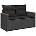 Set di divani 7 pcs Nero Rattan sintetico e Acciaio - Foto miniatura 2