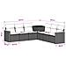 Set di divani 7 pcs Nero Rattan sintetico e Acciaio - Foto miniatura 8